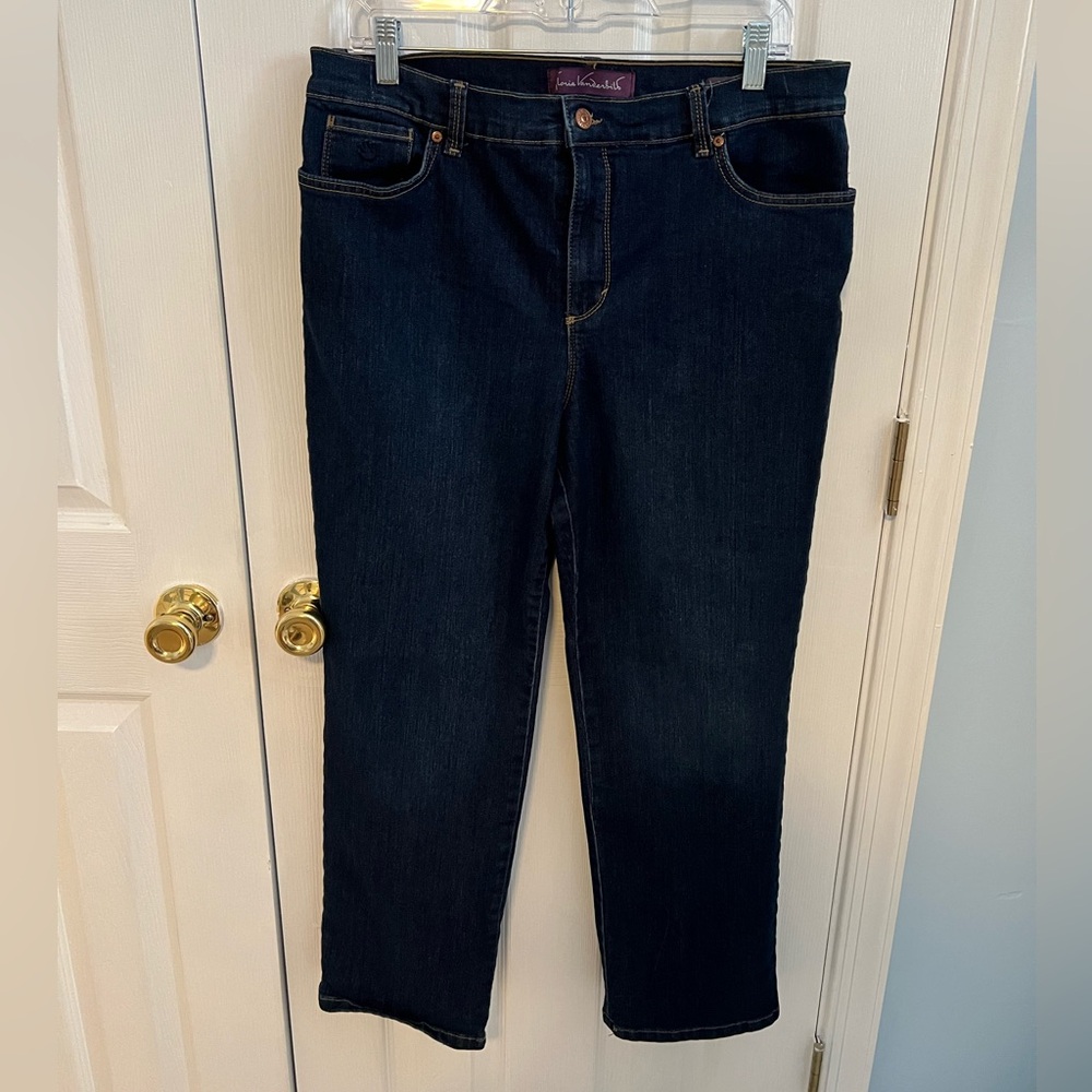 Gloria Vanderbilt Womens 16 Petite Amanda‎ Average Cotton Blue Jeans